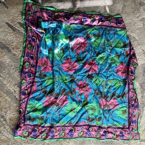 Multicolored silk like scarf